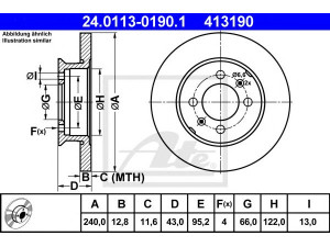 ATE 24.0113-0190.1 stabdžių diskas 
 Stabdžių sistema -> Diskinis stabdys -> Stabdžių diskas
FAM8405, GBD90811, NAM8415