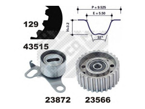 MAPCO 23515 paskirstymo diržo komplektas 
 Techninės priežiūros dalys -> Papildomas remontas