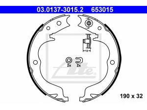 ATE 03.0137-3015.2 stabdžių trinkelių komplektas, stovėjimo stabdis 
 Stabdžių sistema -> Rankinis stabdys
4241 N6, 4800A001, MN161157, 4241 N6