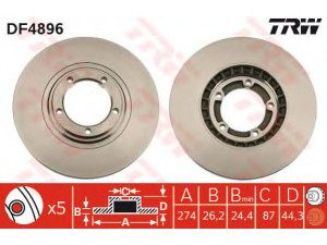 TRW DF4896 stabdžių diskas 
 Dviratė transporto priemonės -> Stabdžių sistema -> Stabdžių diskai / priedai
581294A200
