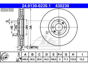 ATE 24.0130-0230.1 stabdžių diskas 
 Dviratė transporto priemonės -> Stabdžių sistema -> Stabdžių diskai / priedai
4249 F6, 4249 F6