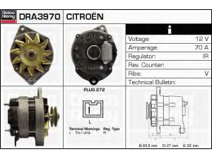 DELCO REMY DRA3970 kintamosios srovės generatorius 
 Elektros įranga -> Kint. sr. generatorius/dalys -> Kintamosios srovės generatorius
7700687564, 570513, 570517, 570519