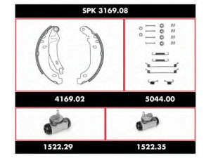 REMSA SPK 3169.08 stabdžių rinkinys, būgniniai stabdžiai 
 Stabdžių sistema -> Būgninis stabdys -> Stabdžių remonto rinkinys