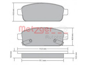 METZGER 1170164 stabdžių trinkelių rinkinys, diskinis stabdys 
 Techninės priežiūros dalys -> Papildomas remontas
13300867, 13319294, 13411380, 13411383