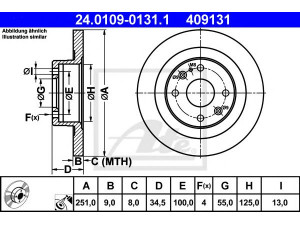 ATE 24.0109-0131.1 stabdžių diskas 
 Dviratė transporto priemonės -> Stabdžių sistema -> Stabdžių diskai / priedai
BB4C-26-251, BB4C-26-251B, BB4C-26-251C