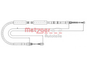 METZGER 10.7536 trosas, stovėjimo stabdys 
 Stabdžių sistema -> Valdymo svirtys/trosai
8E0 609 722AF, 8E0 609 722AG, 8E0 609 722AH