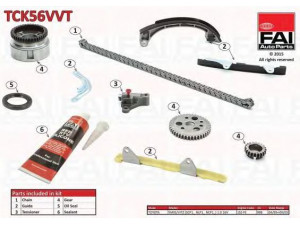 FAI AutoParts TCK56VVT pavaros grandinės komplektas 
 Variklis -> Variklio uždegimo laiko reguliavimo kontrolė -> Sinchronizavimo grandinė/įtempiklis/kreiptuvas -> Pavaros grandinės komplektas
13506-23020