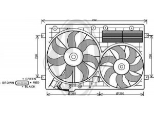 DIEDERICHS 8229503 ventiliatorius, radiatoriaus 
 Aušinimo sistema -> Oro aušinimas
1K0121205AB, 1K0121205G, 1K0121205J