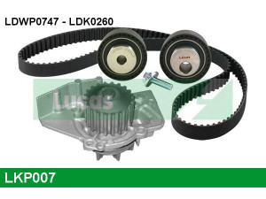 LUCAS ENGINE DRIVE LKP007 vandens siurblio ir paskirstymo diržo komplektas 
 Aušinimo sistema -> Vandens siurblys/tarpiklis -> Vandens siurblys