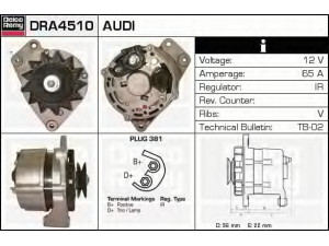 DELCO REMY DRA4510 kintamosios srovės generatorius 
 Elektros įranga -> Kint. sr. generatorius/dalys -> Kintamosios srovės generatorius
025903023B, 034903015J, 076903023I