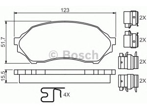 BOSCH 0 986 494 616 stabdžių trinkelių rinkinys, diskinis stabdys 
 Techninės priežiūros dalys -> Papildomas remontas
1U1H 33 28Z, AY040MA021, B2YD 33 23Z