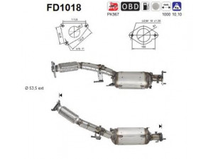 AS FD1018 suodžių / kietųjų dalelių filtras, išmetimo sistema 
 Išmetimo sistema -> Suodžių/dalelių filtras
20010JD71A, 20010JD71B