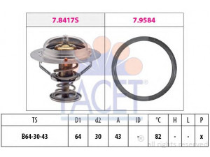 FACET 7.8417 termostatas, aušinimo skystis 
 Aušinimo sistema -> Termostatas/tarpiklis -> Thermostat
MD19 4988, 8-97361771-0, 1305A191