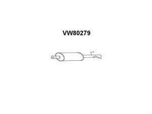 VENEPORTE VW80279 priekinis duslintuvas 
 Išmetimo sistema -> Duslintuvas
2D0253409E, 2D0253409L