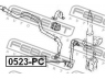 FEBEST 0523-PC šarnyro stabilizatorius 
 Ašies montavimas/vairavimo mechanizmas/ratai -> Stabilizatorius/fiksatoriai -> Savaime išsilyginanti atrama
05174185AC, LC62-34-170B, MN101368