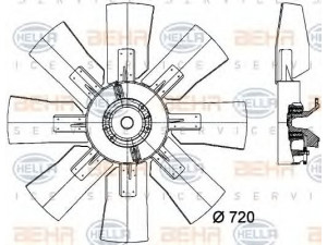 HELLA 8MV 376 727-121 ventiliatorius, radiatoriaus 
 Aušinimo sistema -> Oro aušinimas
124 6770, 130 9501