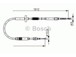 BOSCH 1 987 477 659 trosas, stovėjimo stabdys 
 Stabdžių sistema -> Valdymo svirtys/trosai
8D0 609 721 H, 8D0 609 721 H