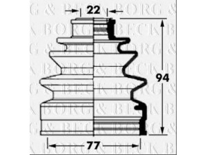 BORG & BECK BCB6046 gofruotoji membrana, kardaninis velenas 
 Ratų pavara -> Gofruotoji membrana
441867D01