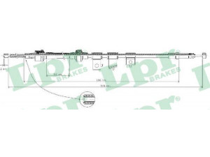 LPR C1293B trosas, stovėjimo stabdys 
 Stabdžių sistema -> Valdymo svirtys/trosai
47560SH3013