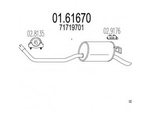 MTS 01.61670 galinis duslintuvas 
 Išmetimo sistema -> Duslintuvas
71719701