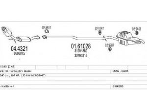 MTS C390286015143 išmetimo sistema 
 Išmetimo sistema -> Išmetimo sistema, visa