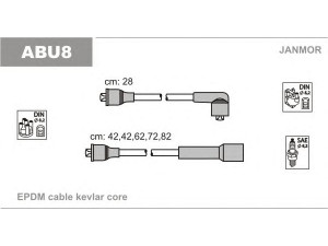 JANMOR ABU8 uždegimo laido komplektas 
 Kibirkšties / kaitinamasis uždegimas -> Uždegimo laidai/jungtys
035998031, 431998031