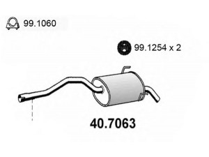 ASSO 40.7063 galinis duslintuvas 
 Išmetimo sistema -> Duslintuvas
6025304105, 6025310951