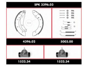 REMSA SPK 3396.03 stabdžių rinkinys, būgniniai stabdžiai 
 Stabdžių sistema -> Būgninis stabdys -> Stabdžių remonto rinkinys