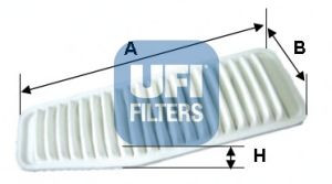 UFI 30.453.00 oro filtras 
 Techninės priežiūros dalys -> Techninės priežiūros intervalai
17801-26010