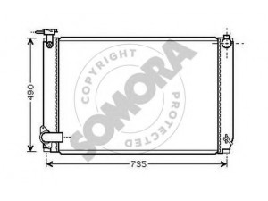 SOMORA 374140B radiatorius, variklio aušinimas 
 Aušinimo sistema -> Radiatorius/alyvos aušintuvas -> Radiatorius/dalys