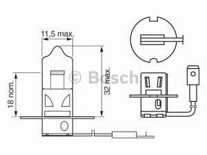 BOSCH 1 987 302 031 lemputė, prožektorius; lemputė, priekinis žibintas; lemputė, rūko žibintas 
 Elektros įranga -> Pagalbiniai žibintai/dalys -> Rūko žibintas/dalys -> Lemputė, rūko žibintas