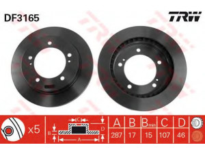TRW DF3165 stabdžių diskas 
 Dviratė transporto priemonės -> Stabdžių sistema -> Stabdžių diskai / priedai
5521156B00, 5521156B00000, 5521156B01