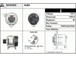 EDR 944550 kintamosios srovės generatorius 
 Elektros įranga -> Kint. sr. generatorius/dalys -> Kintamosios srovės generatorius
058903016D