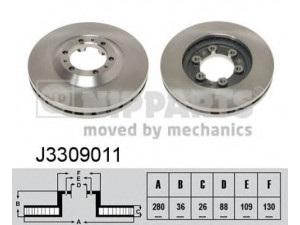 NIPPARTS J3309011 stabdžių diskas 
 Stabdžių sistema -> Diskinis stabdys -> Stabdžių diskas
8-97034-035-0