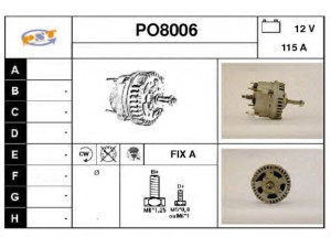 SNRA PO8006 kintamosios srovės generatorius 
 Elektros įranga -> Kint. sr. generatorius/dalys -> Kintamosios srovės generatorius
91160315501