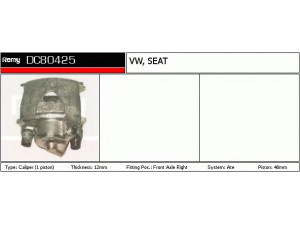 DELCO REMY DC80425 stabdžių apkaba 
 Dviratė transporto priemonės -> Stabdžių sistema -> Stabdžių apkaba / priedai
1H0615124