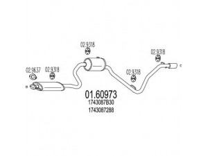 MTS 01.60973 galinis duslintuvas 
 Išmetimo sistema -> Duslintuvas
1743087288, 1743087B30
