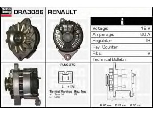 DELCO REMY DRA3086 kintamosios srovės generatorius 
 Elektros įranga -> Kint. sr. generatorius/dalys -> Kintamosios srovės generatorius
541595, 7700784890, 7701351757