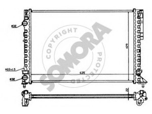 SOMORA 242043 radiatorius, variklio aušinimas 
 Aušinimo sistema -> Radiatorius/alyvos aušintuvas -> Radiatorius/dalys
7701045345, 7701045410, 7701049754