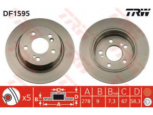 TRW DF1595 stabdžių diskas 
 Dviratė transporto priemonės -> Stabdžių sistema -> Stabdžių diskai / priedai
1294230012, A1294230012
