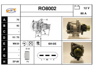 SNRA RO8002 kintamosios srovės generatorius 
 Elektros įranga -> Kint. sr. generatorius/dalys -> Kintamosios srovės generatorius
YLE101650