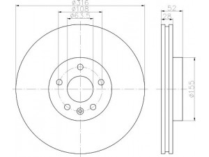 HELLA PAGID 8DD 355 114-091 stabdžių diskas 
 Stabdžių sistema -> Diskinis stabdys -> Stabdžių diskas
1380046, 1404955, 1405509, 1434812