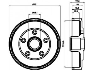 MINTEX MBD124 stabdžių būgnas 
 Stabdžių sistema -> Būgninis stabdys -> Stabdžių būgnas
E92Z1126A, GJ2126251A, GJ2126251B