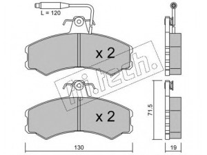 fri.tech. 033.0 stabdžių trinkelių rinkinys, diskinis stabdys 
 Techninės priežiūros dalys -> Papildomas remontas
95 624 970, 95 667 764, ZF09937786