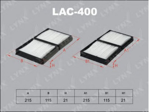 LYNXauto LAC-400 filtras, salono oras 
 Techninės priežiūros dalys -> Techninės priežiūros intervalai
C102-61-J6X, CB12-61-J6X, GE6T-61-J6X