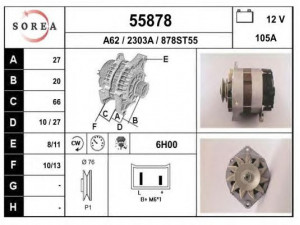 EAI 55878 kintamosios srovės generatorius 
 Elektros įranga -> Kint. sr. generatorius/dalys -> Kintamosios srovės generatorius