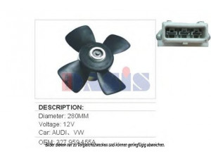 AKS DASIS 048190N ventiliatorius, radiatoriaus 
 Aušinimo sistema -> Oro aušinimas
323959455, 323959455B, 327959455