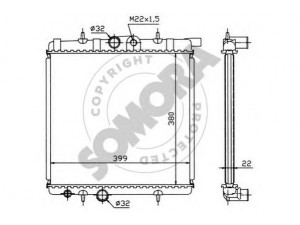 SOMORA 221340 radiatorius, variklio aušinimas 
 Aušinimo sistema -> Radiatorius/alyvos aušintuvas -> Radiatorius/dalys
1330F9, 1330H2
