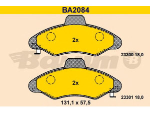 BARUM BA2084 stabdžių trinkelių rinkinys, diskinis stabdys 
 Techninės priežiūros dalys -> Papildomas remontas
1031781, 1048308, 1048309, 1130751