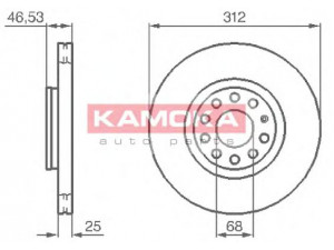 KAMOKA 1032312 stabdžių diskas 
 Dviratė transporto priemonės -> Stabdžių sistema -> Stabdžių diskai / priedai
4B0615301A, 8D0615301J